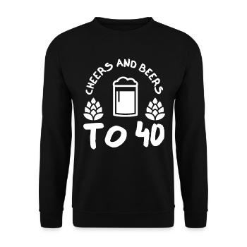 Acclamations et bières pour le 40e anniversaire - Sweat-shirt Unisexe - noir - Devant - Alina (178cm) & Michal (187cm)