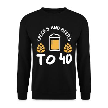 Acclamations et bières pour le 40e anniversaire - Sweat-shirt Unisexe - noir - Devant - Alina (178cm) & Michal (187cm)