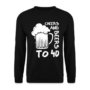 Acclamations et bières pour le 40e anniversaire - Sweat-shirt Unisexe - noir - Devant - Alina (178cm) & Michal (187cm)