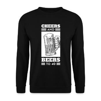 Acclamations et bières pour le 40e anniversaire - Sweat-shirt Unisexe - noir - Devant - Alina (178cm) & Michal (187cm)