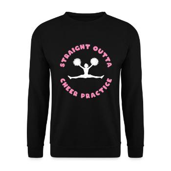 Straight Outta Cheer Practice - Unisex Sweatshirt - black - Front - Alina (178cm) & Michal (187cm)