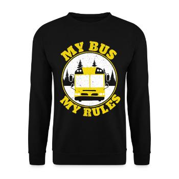 My Bus My Rules School Bus Drivers Student Transport - Unisex Sweatshirt - black - Front - Alina (178cm) & Michal (187cm)