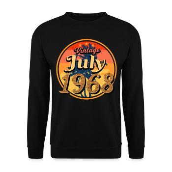 Juli 1968 Retro - Unisex Pullover - Schwarz - Vorne - Alina (178cm) & Michal (187cm)