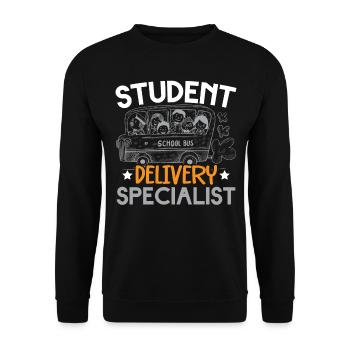 Chauffeur d’autobus scolaire spécialiste de la prestation de services aux étudiants - Sweat-shirt Unisexe - noir - Devant - Alina (178cm) & Michal (187cm)
