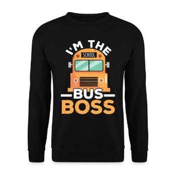 Le patron d’autobus scolaire Chauffeur d’autobus scolaire Livraison aux étudiants - Sweat-shirt Unisexe - noir - Devant - Alina (178cm) & Michal (187cm)