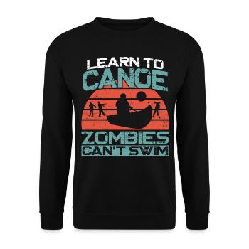 Canoe Canoeing Vintage Retro Learn - Unisex Pullover - Schwarz - Vorne - Alina (178cm) & Michal (187cm)