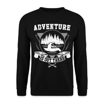 Canoe Canoeing Vintage Adventure - Unisex Pullover - Schwarz - Vorne - Alina (178cm) & Michal (187cm)