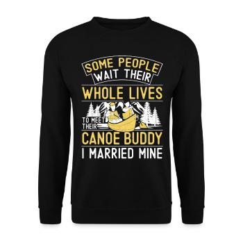 Canoe Canoeing Marriage Wedding - Unisex Pullover - Schwarz - Vorne - Alina (178cm) & Michal (187cm)