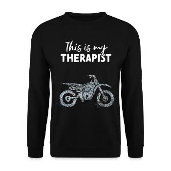 Motorcycle Motorcycling Therapist Biker - Unisex Sweatshirt - black - Front - Alina (178cm) & Michal (187cm)