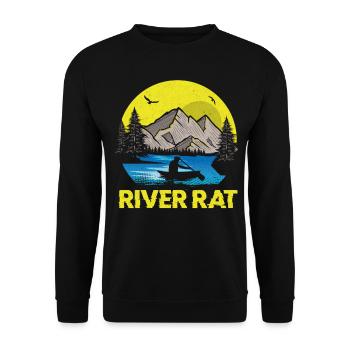 Canoe Canoeing Vintage Retro River - Unisex Pullover - Schwarz - Vorne - Alina (178cm) & Michal (187cm)