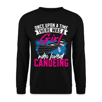 Canoe Canoeing Girl Once Upon A - Unisex Sweatshirt - black - Front - Alina (178cm) & Michal (187cm)