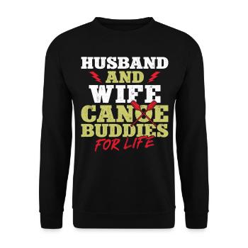 Canoe Canoeing Marriage Wedding - Unisex Pullover - Schwarz - Vorne - Alina (178cm) & Michal (187cm)