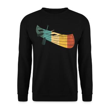 Canoe Canoeing Retro Vintage - Unisex Pullover - Schwarz - Vorne - Alina (178cm) & Michal (187cm)