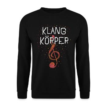 Notenschlüssel Sänger Sängerin Chor - Unisex Pullover - Schwarz - Vorne - Alina (178cm) & Michal (187cm)