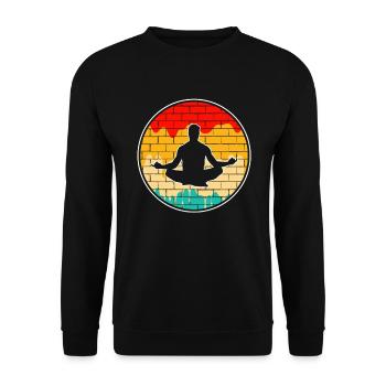 Yoga Meditation Retro - Unisex Sweatshirt - black - Front - Alina (178cm) & Michal (187cm)
