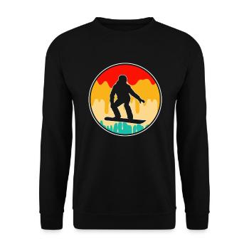 Snowboarding Retro - Unisex Pullover - Schwarz - Vorne - Alina (178cm) & Michal (187cm)