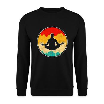 Yoga Meditation Retro - Unisex Sweatshirt - black - Front - Alina (178cm) & Michal (187cm)