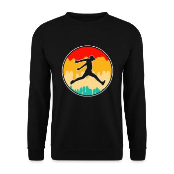 Parkour Retro Logo - Unisex Pullover - Schwarz - Vorne - Alina (178cm) & Michal (187cm)