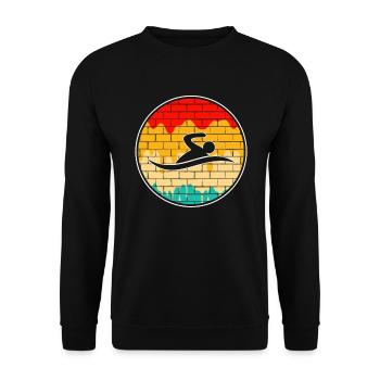 Natation Rétro - Sweat-shirt Unisexe - noir - Devant - Alina (178cm) & Michal (187cm)