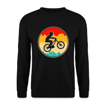 Mountain Bike Retro - Unisex Sweatshirt - black - Front - Alina (178cm) & Michal (187cm)