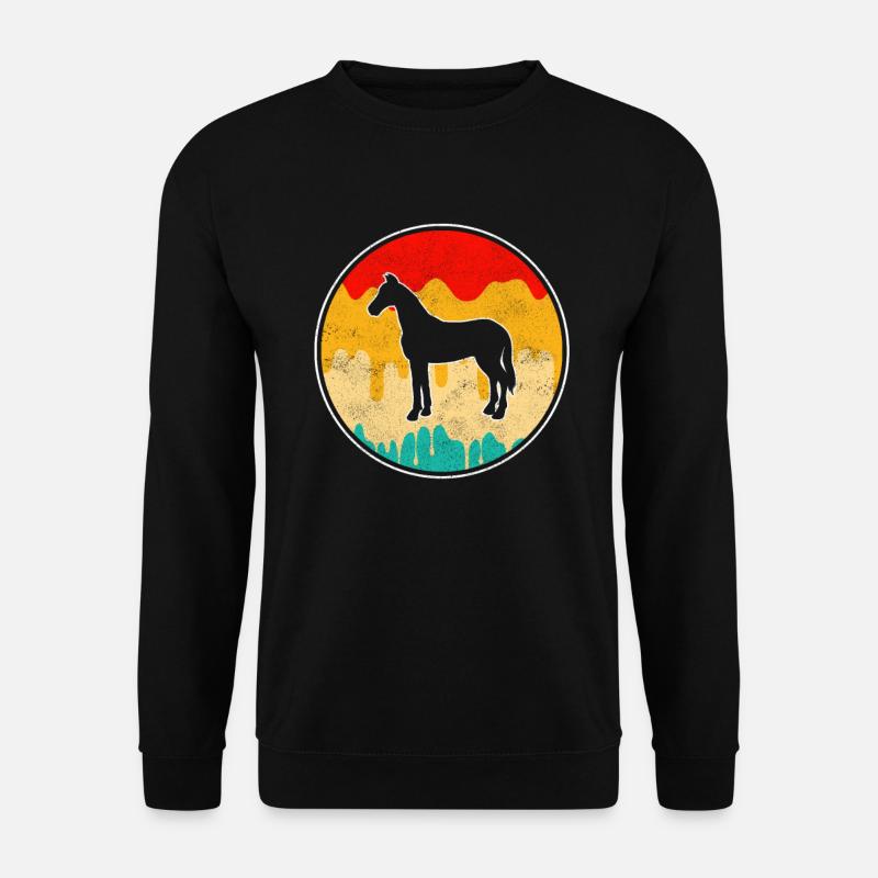 Pferd Retro - Unisex Pullover - Schwarz