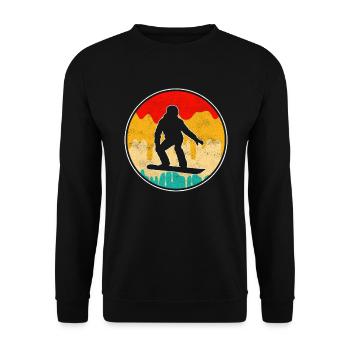 Retro Snowboarding - Unisex Pullover - Schwarz - Vorne - Alina (178cm) & Michal (187cm)