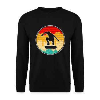 Skating Retro - Unisex Pullover - Schwarz - Vorne - Alina (178cm) & Michal (187cm)