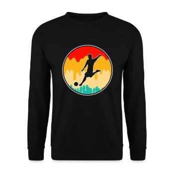 Fußball Fußballer Retro - Unisex Pullover - Schwarz - Vorne - Alina (178cm) & Michal (187cm)