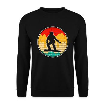 Snowboarding Retro - Unisex Pullover - Schwarz - Vorne - Alina (178cm) & Michal (187cm)