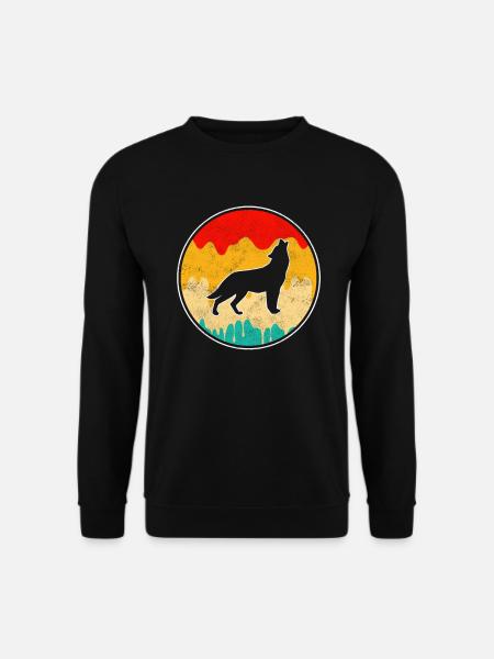 Wolf Retro - Unisex Sweatshirt - black
