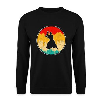 Aïkido Rétro - Sweat-shirt Unisexe - noir - Devant - Alina (178cm) & Michal (187cm)