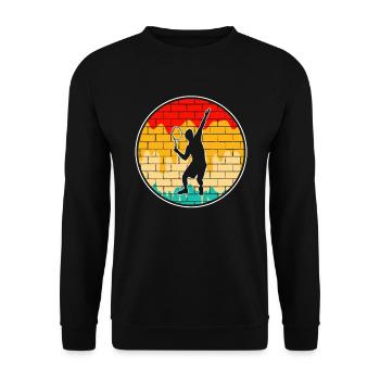 Tennis Rétro - Sweat-shirt Unisexe - noir - Devant - Alina (178cm) & Michal (187cm)