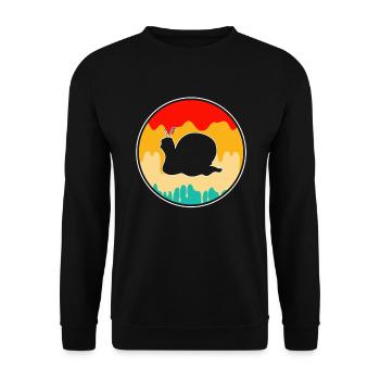 Snail Retro - Unisex Sweatshirt - black - Front - Alina (178cm) & Michal (187cm)