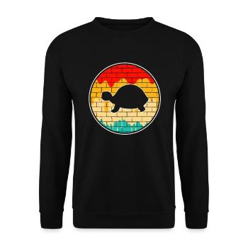 Turtle Retro - Unisex Sweatshirt - black - Front - Alina (178cm) & Michal (187cm)