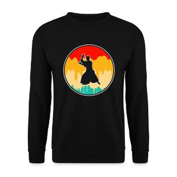 Aïkido Rétro - Sweat-shirt Unisexe - noir - Devant - Alina (178cm) & Michal (187cm)