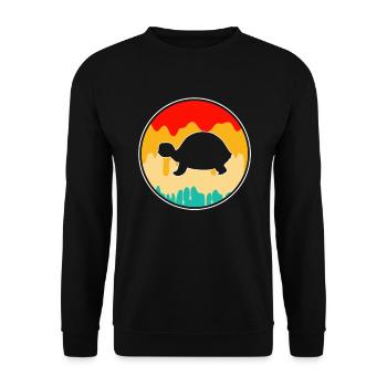 Turtle Retro - Unisex Sweatshirt - black - Front - Alina (178cm) & Michal (187cm)