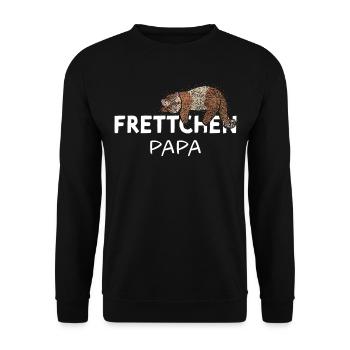 Frettchen Otter Fischoffer Papa Vatertag - Unisex Pullover - Schwarz - Vorne - Alina (178cm) & Michal (187cm)