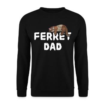 Frettchen Ferret Fischoffer Vatertag - Unisex Pullover - Schwarz - Vorne - Alina (178cm) & Michal (187cm)