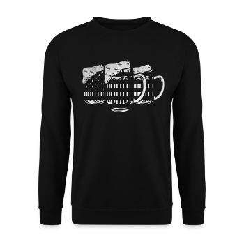 Beer US Flag 4th Of July Patriotic Day 4th Of July - Unisex Sweatshirt - black - Front - Alina (178cm) & Michal (187cm)