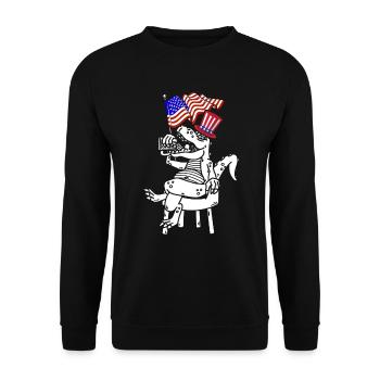 4 juillet Dinosaure Drapeau américain Dino Journée patriotique - Sweat-shirt Unisexe - noir - Devant - Alina (178cm) & Michal (187cm)