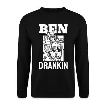 Ben Drankin Funny Beer Drinking Beer 4th Of July - Unisex Pullover - Schwarz - Vorne - Alina (178cm) & Michal (187cm)