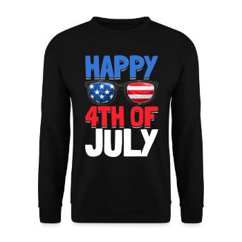 Happy 4th Of July Party US Flag Patriotic Day 4th - Unisex Pullover - Schwarz - Vorne - Alina (178cm) & Michal (187cm)