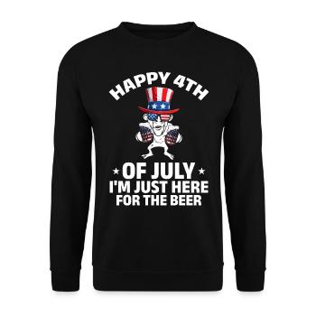Patriotic Happy 4th Of July I'm Just Here For The - Unisex Sweatshirt - black - Front - Alina (178cm) & Michal (187cm)