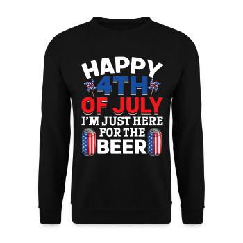 Joyeux 4 juillet, je suis juste ici pour la bière - Sweat-shirt Unisexe - noir - Devant - Alina (178cm) & Michal (187cm)