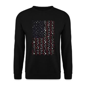 Dog Paws Drapeau américain 4 juillet Fête patriotique - Sweat-shirt Unisexe - noir - Devant - Alina (178cm) & Michal (187cm)