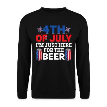 4th Of July I'm Just Here For The Beer Patriotic - Unisex Pullover - Schwarz - Vorne - Alina (178cm) & Michal (187cm)