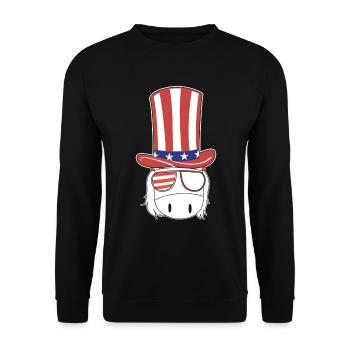 Patriotic American Unicorn Journée patriotique 4e de - Sweat-shirt Unisexe - noir - Devant - Alina (178cm) & Michal (187cm)