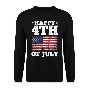 Patriotic Day 4th Of July US Flag Happy 4th Of - Unisex Sweatshirt - black - Front - Alina (178cm) & Michal (187cm)