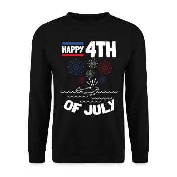 Happy 4th Of July Whale 4th Of July Baby - Unisex Sweatshirt - black - Front - Alina (178cm) & Michal (187cm)