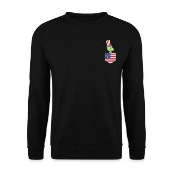 Journée patriotique Dino Drapeau américain Dino Pocket 4 juillet - Sweat-shirt Unisexe - noir - Devant - Alina (178cm) & Michal (187cm)
